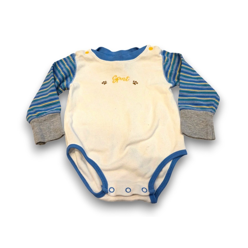 Vintage 90s Gymboree Rainbow Tag Romper One Piece Sport Dog Paw Print Infant Boy